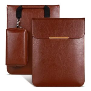 INCOVER Macbook 13-14" Sleeve i Kunstskinn til MacBook m. m. Liten Veske (33 x 25 cm) - Brun