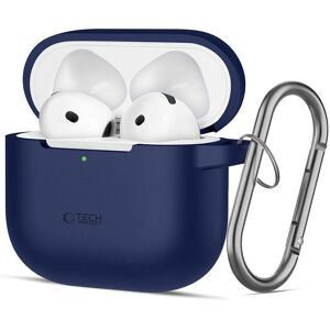 Tech-Protect Apple AirPods 4 Silikon Deksel med Karabinkrok - Blå