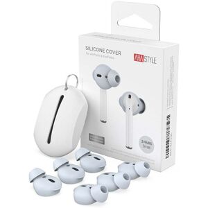 INCOVER Apple AirPods (1. & 2. Gen.) Ørepropper 3-Pakning med Oppbevaringsetui – Størrelse S – Lys Blå