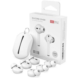 INCOVER Apple AirPods (1. & 2. Gen.) Ørepropper 3-Pakning med Oppbevaringsetui – Størrelse S – Hvit