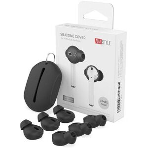 INCOVER Apple AirPods (1. & 2. Gen.) Ørepropper 3-Pakning med Oppbevaringsetui – Størrelse S – Svart