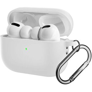 INCOVER Apple Airpods Pro 2nd Gen (2022) Silikondeksel med Karabinkrok - Hvid