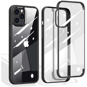 INCOVER iPhone 12 / 12 Pro 360° Hybrid Deksel m. Glass Bakside og Forside - Sort