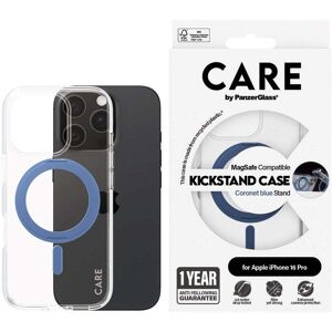 CARE by PanzerGlass iPhone 16 Pro Feature Kickstand Deksel - MagSafe Kompatibel - Transparent / Coronet Blue