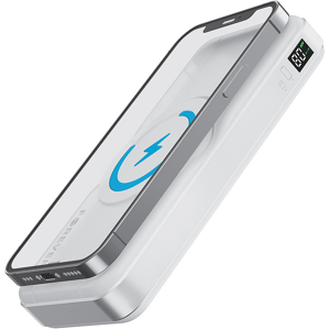 Forever MATB-300 3-i-1 Magnetisk Trådløs PowerBank - 10.000 mAh - MagSafe Kompatibel - Hvit