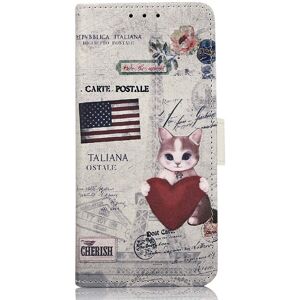 INCOVER iPhone 15 Pro Max Skinn Deksel med Lommebok - Katt med Hjerte
