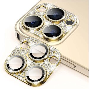 iPhone 16 Pro / 16 Pro Max Enkay Glassbeskyttelse for Kameralinse m. Rhinstenen - Gull