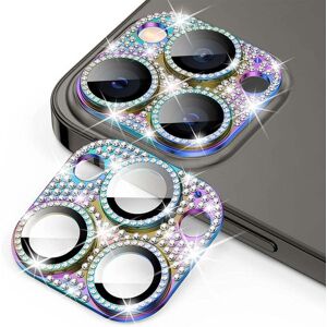 iPhone 16 Pro / 16 Pro Max Enkay Glassbeskyttelse for Kameralinse m. Rhinstenen - Flerfarget