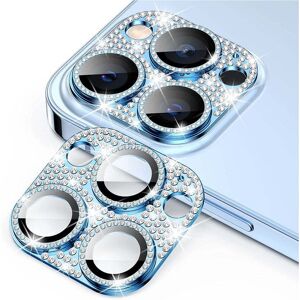 iPhone 16 Pro / 16 Pro Max Enkay Glassbeskyttelse for Kameralinse m. Rhinstenen - Blå
