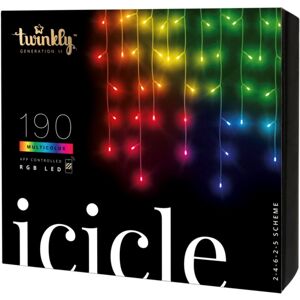 Twinkly 190L RGB Icicle Light String 5m - Gjennomsiktig ledning