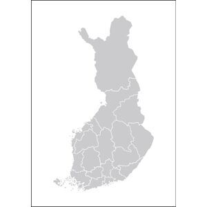 Bildverkstad Kart - Finland - Grå Plakat (21x29.7 Cm (A4))