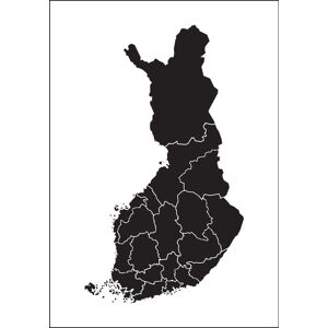 Bildverkstad Kart - Finland - Svart Plakat (40x50 Cm)