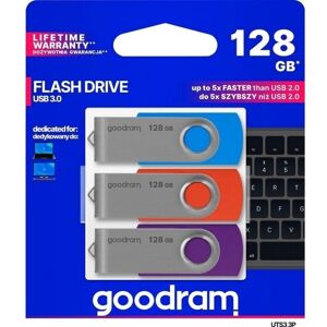 GoodRam UTS3 USB-pinne (3-pakning), 128 GB (UTS3-1280MXR11-3P)