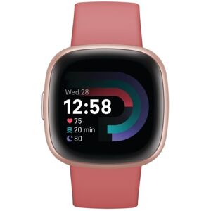 Fitbit Versa 4 - 40 mm - kobberrosa - smartklokke med bånd - rosa sand - båndbredde: S/L - NFC, Bluetooth