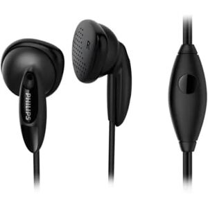 Philips Øretelefoner med mikrofon SHE1355BK/00, Koblet med ledninger (ikke trådløs), 10 - 22000 Hz, Samtaler/musikk, 14,5 g, Hodesett, Sort