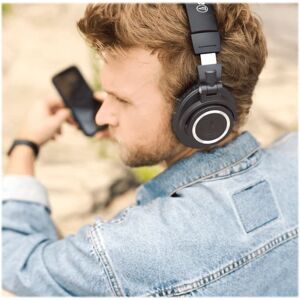 Audio-Technica ATH M50xBT2 - M-Series - hodetelefoner med mikrofon - full størrelse - Bluetooth - trådløs, kablet - 3,5 mm jakk - svart