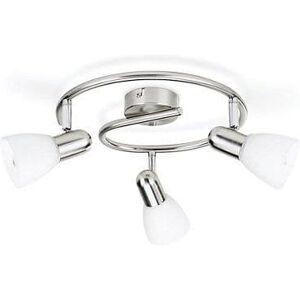 Philips Essentials Burlap-spotlys til tak/vegg, 3 stk., Spotlight på skinne, E14, 3 ampuller, LED, 220-240 V, Kromfarget