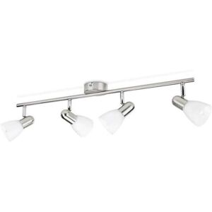 Philips Essentials Burlap-spotlys til tak/vegg, 4 stk., Spotlight på skinne, E14, 4 ampuller, LED, 220-240 V, Kromfarget