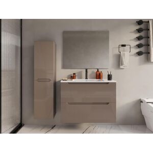 Vente-unique Móvel suspenso para colocar sob o lavatório taupe 80 cm - STEFANIE