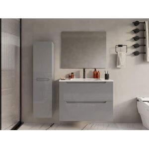 Vente-unique Móvel suspenso para colocar sob o lavatório cinzento 80 cm - STEFANIE