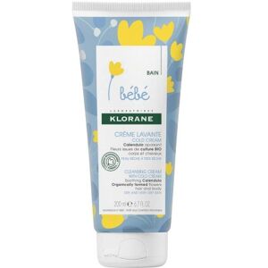 Klorane Calêndula BIO Creme Limpeza com Cold Cream bebé para corpo e cabelo pele seca e muito seca 200ml