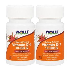 Now Vitamina D3 10000 UI 2x120 cápsulas Preço Especial