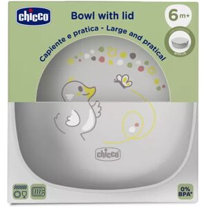 Chicco Bowl With Lid Cinza 6m+