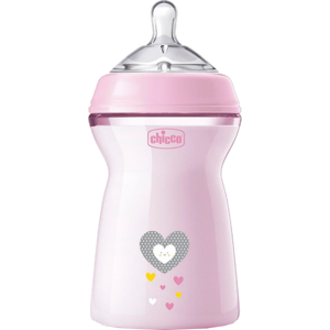 Chicco NaturalFeeling Biberão Fluxo Rápido 6m+ 330ml Rosa