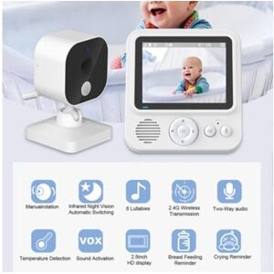 Generic Monitor de Bebê de 2,8 Polegadas Monitor de Bebê de 720P Monitor de Bebê Interfone de Voz Bidirecional Abm90Ue
