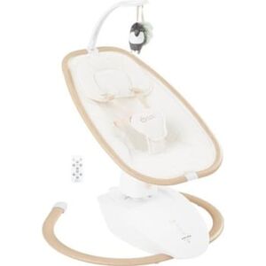 Babymoov Balancelle Bébé Swoon Hoop Controle Remoto Incluído, Ultra Confortável, Design Elegante, Assento Rotativo 90°, Arco De Jogos