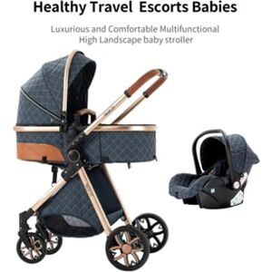 Oem Carrinho De Bebê 3 Em 1 Para Viagens, Capota Ajustável, Modelo V9 Azul