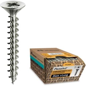 Evotrade Parafusos para Madeira (L - 50 x 4mm - Panelvit TSP em aço temperado - Auto-roscantes - Galvanizados e lubrificados - Resistentes à corrosão - 500 Peças)