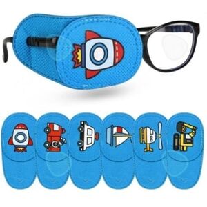 Passionova Masque Para Os Olhos 6 Pcs Cobertura Para Óculos Monoculares Reutilizável Tapa Olho Desenho Animado Cobrir Um Olho Azul