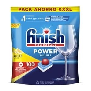 Finish Pastilhas para Máquina de Lavar Loiça Powerball All In 1 Max Aroma Limão (100 Pastilhas)