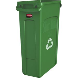 Rubbermaid Balde do lixo SLIM JIM®, volume 87 l, com canais de ventilação, verde com símbolo de reciclagem