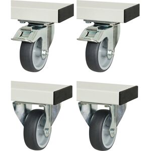 RAU Conjunto de rodas para adlatus 300, 2 rodas orientáveis com imobilizadores + 2 rodas fixas, LxC 100 x 30 mm