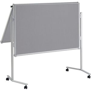 MAUL Painel de conferência pro, dobrável, superfície têxtil, cinzento, LxA 1200 x 1500 mm