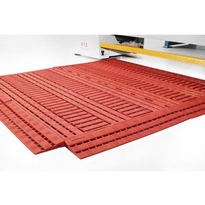 COBA Grade para pavimentos em plástico, polietileno, CxL 1200 x 600 mm, UE de 5 unid., vermelho