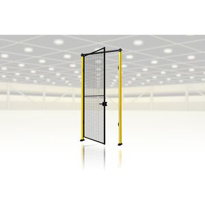 Axelent Grade de proteção para máquinas X-GUARD, kit de montagem da porta (sem elemento de parede da porta, suportes e mecanismo de bloqueio), porta única como porta de batente, AxL 2500 x máx. 1500 mm
