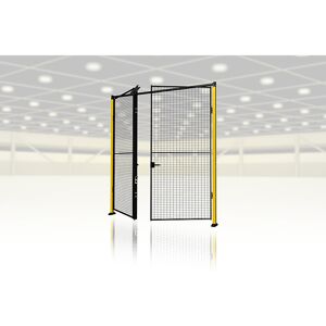 Axelent Grade de proteção para máquinas X-GUARD, kit de montagem da porta (sem elemento de parede da porta, suportes e mecanismo de bloqueio), porta dupla como porta de batente, AxL 2300 x máx. 3000 mm