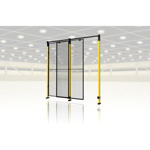 Axelent Grade de proteção para máquinas X-GUARD, kit de montagem da porta (sem elemento de parede da porta, suportes e mecanismo de bloqueio), porta única como porta de correr, AxL 2500 x máx. 1000 mm
