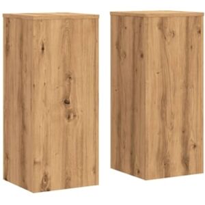 Vidaxl Conjunto 2 Suporte para plantas Marrom Madeira processada (30 x 30 x 70 cm)
