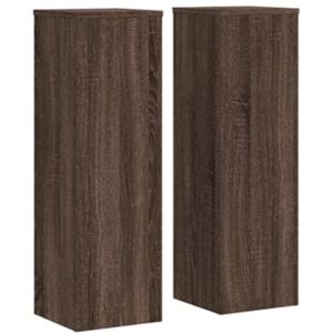 Vidaxl Conjunto 2 Suporte para plantas Marrom Madeira processada (25 x 25 x 80 cm)