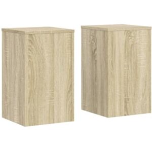 Vidaxl Conjunto 2 Suporte para plantas Marrom Madeira processada (30 x 30 x 50 cm)