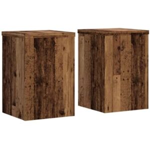 Vidaxl Conjunto 2 Suporte para plantas Marrom Madeira processada (25 x 25 x 35 cm)