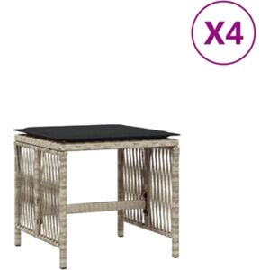 Vidaxl Conjunto 4 Banco de jardim Cinzento Rattan / Vime ( 41x41x36cm)