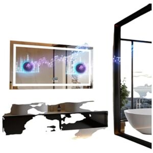 Oem Espelho De Banheiro Led, Alto Falante Bluetooth, Recurso Antiembaçante,cinza Claro