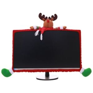 Zmdecqna Capa para Monitor de Computador de Natal Capa para Monitor de Tv Capa Elástica para Computador Portátil para O Natal Estilo 3