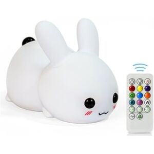 Kofihety Lâmpada Infantil Coelho, 7 Cores, Lâmpada De Silicone Recarregável Para Quarto De Bebê