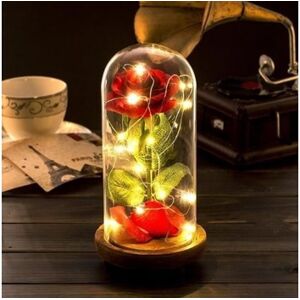 Zgeer Alto Falante Bluetooth Eternal Rose Led Vermelho Decoração De Quarto